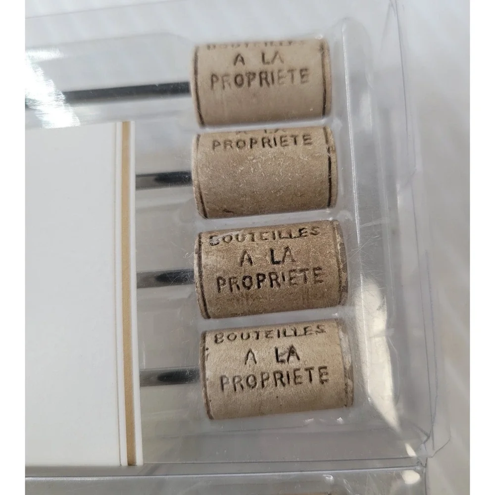 Pottery Barn Tabletop Cork Appetizer Forks Set of‎ 8 New Old Stock Charcuterie